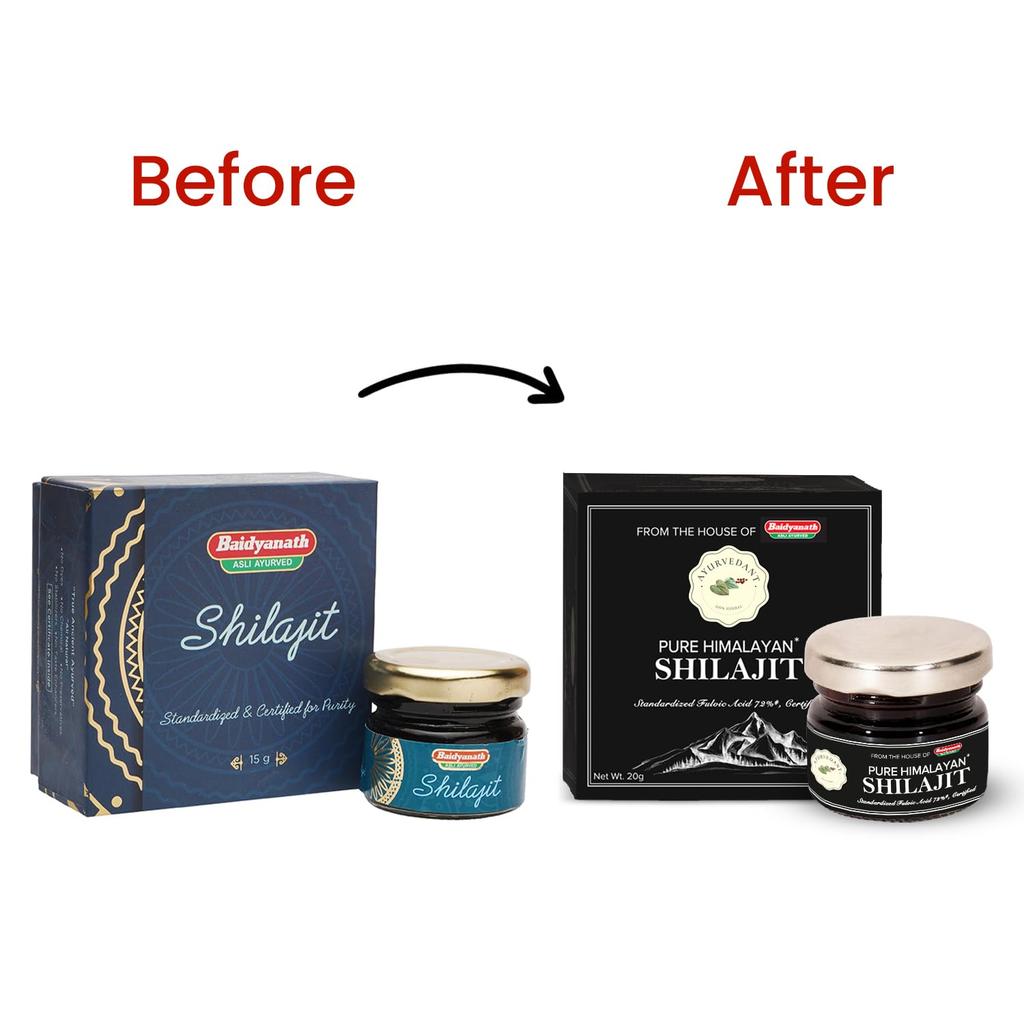 Baidyanath Ayurvedant Pure Himalayan Shilajit Resin 20g Certified for Stamina Boost and Energy Support