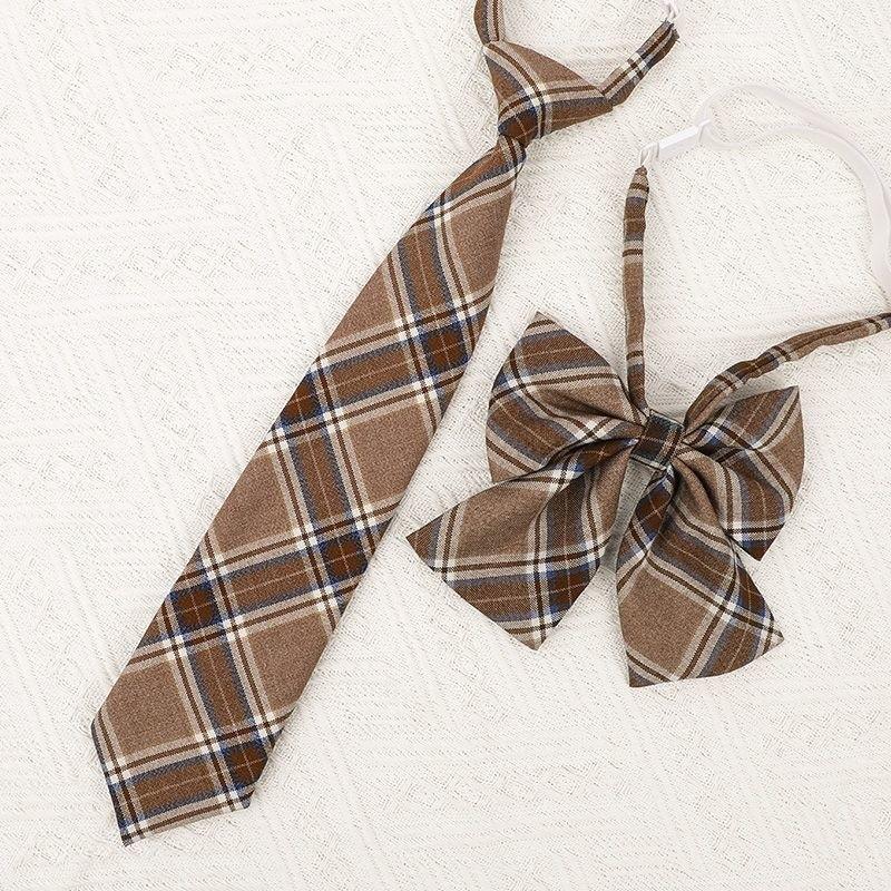 Childrens School Uniform Tie With Gingham Pattern Design For Graduation Photo Shoots