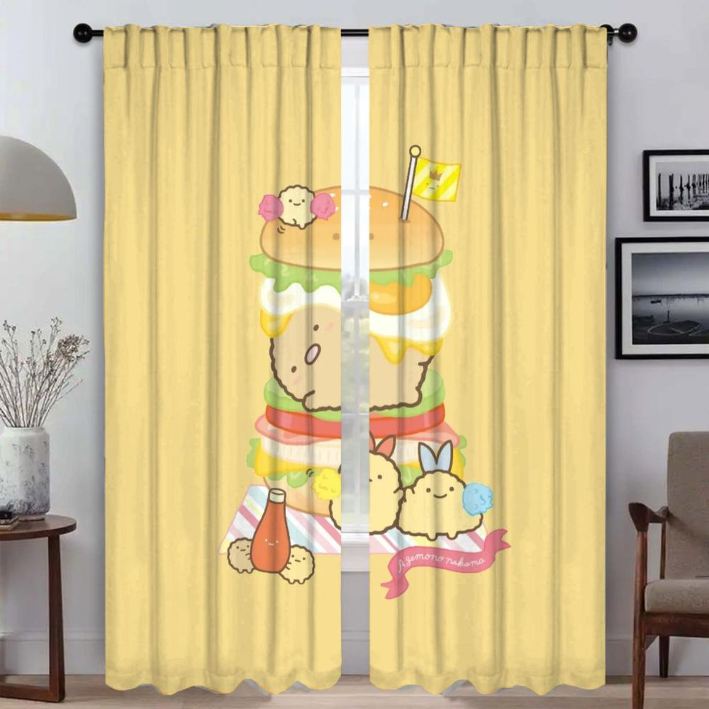 Window Curtain for Room 2 Panel Sumikko Gurashi Curtains for Bedroom Partition Halloween Decoration Home Interior Curtains Child