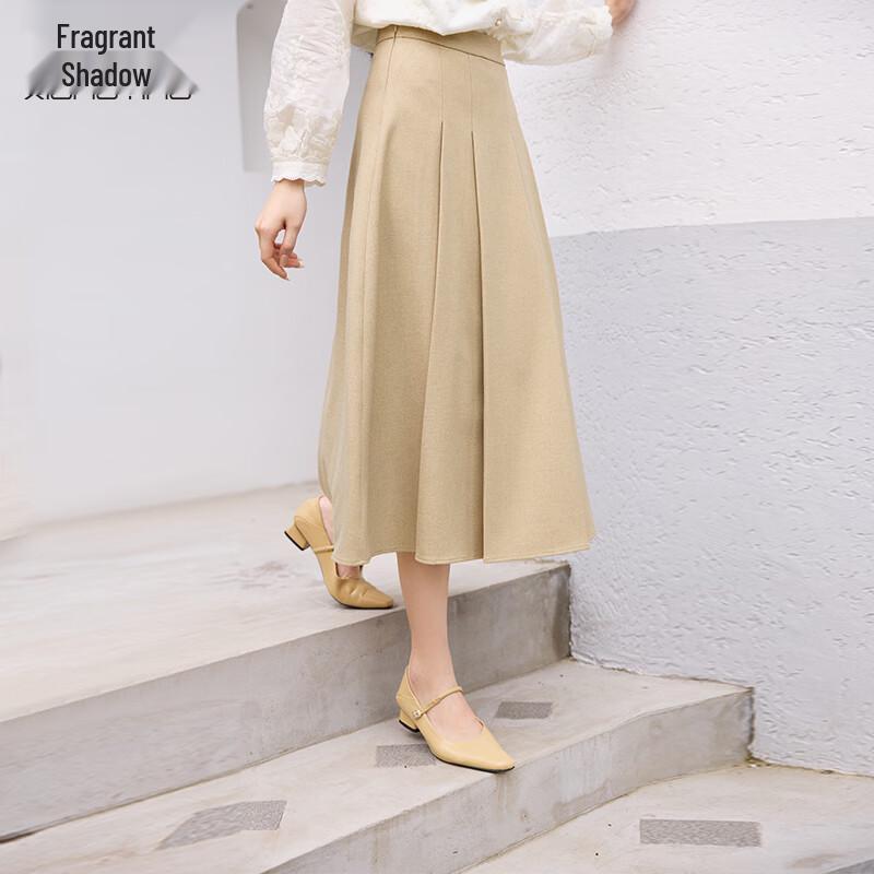 Xiangying Pleated A-line Skirt L