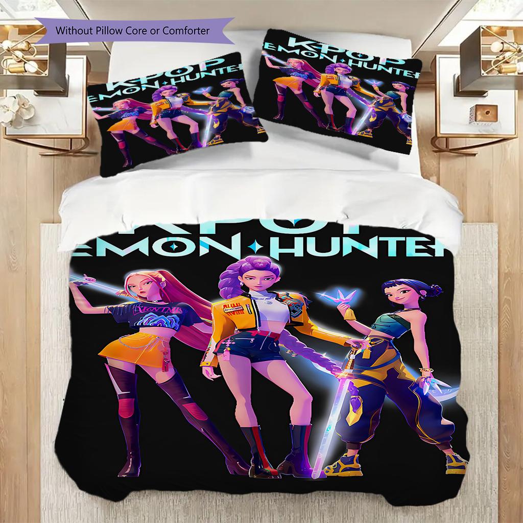 K-Pop Themed Poster Bedding, Duvet Cover, Pillowcase, Home Decoration, Birthday Gift (1 * Duvet Cover+2 * Pillowcase, Coreless)