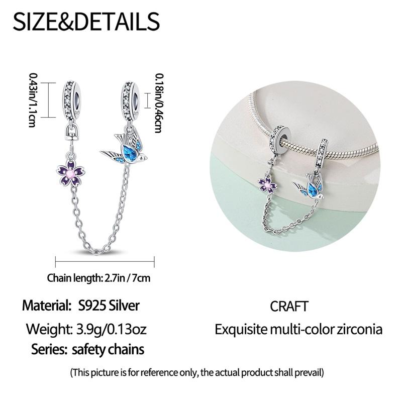 Copper Swallow Sending Spring Small Flower Umbrella Pendant Charms Beads Fit Bracelet Diy Birthday Jewelry Gift