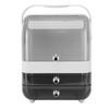Makeup Organizer with 2 Drawers PET Cosmetic Display Case Skincare Holder Storage Box with Lid for Bathroom Countertop