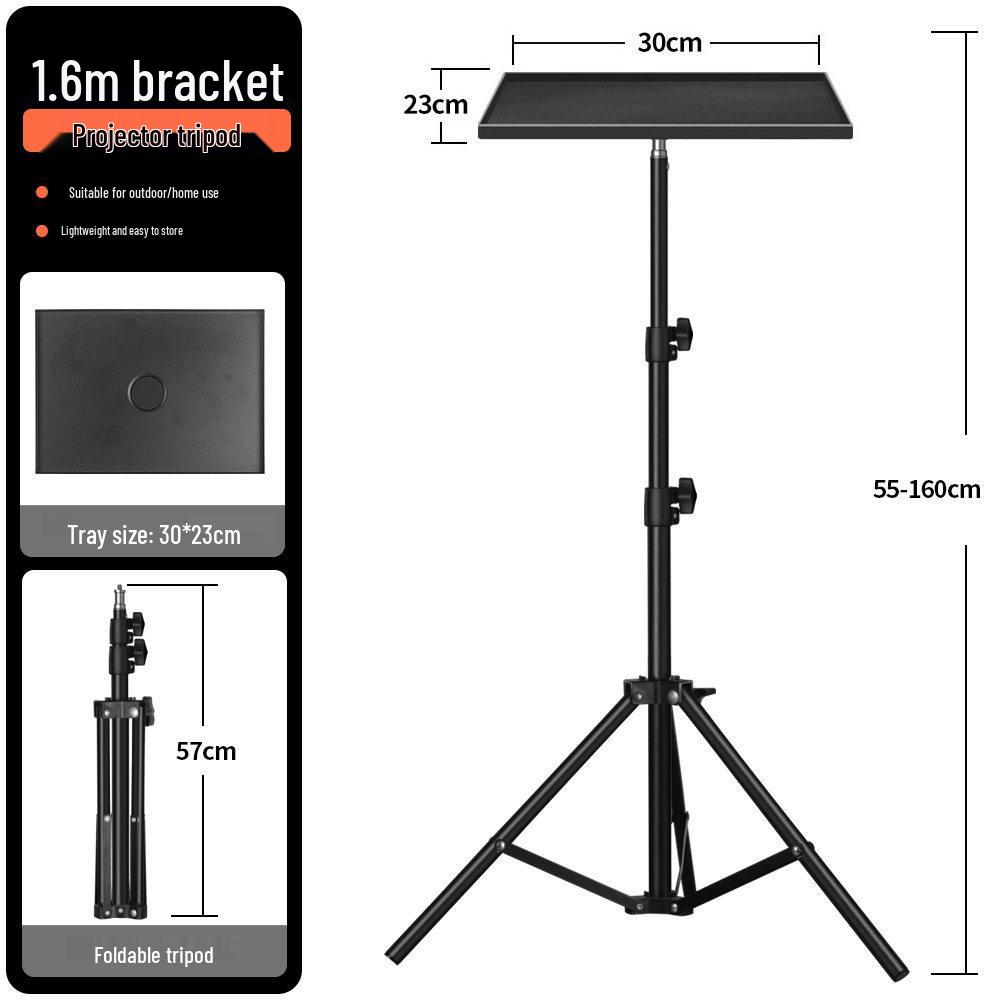 360° Rotating Projector Stand - Hole-Free Wall/Floor Mount for Living Room