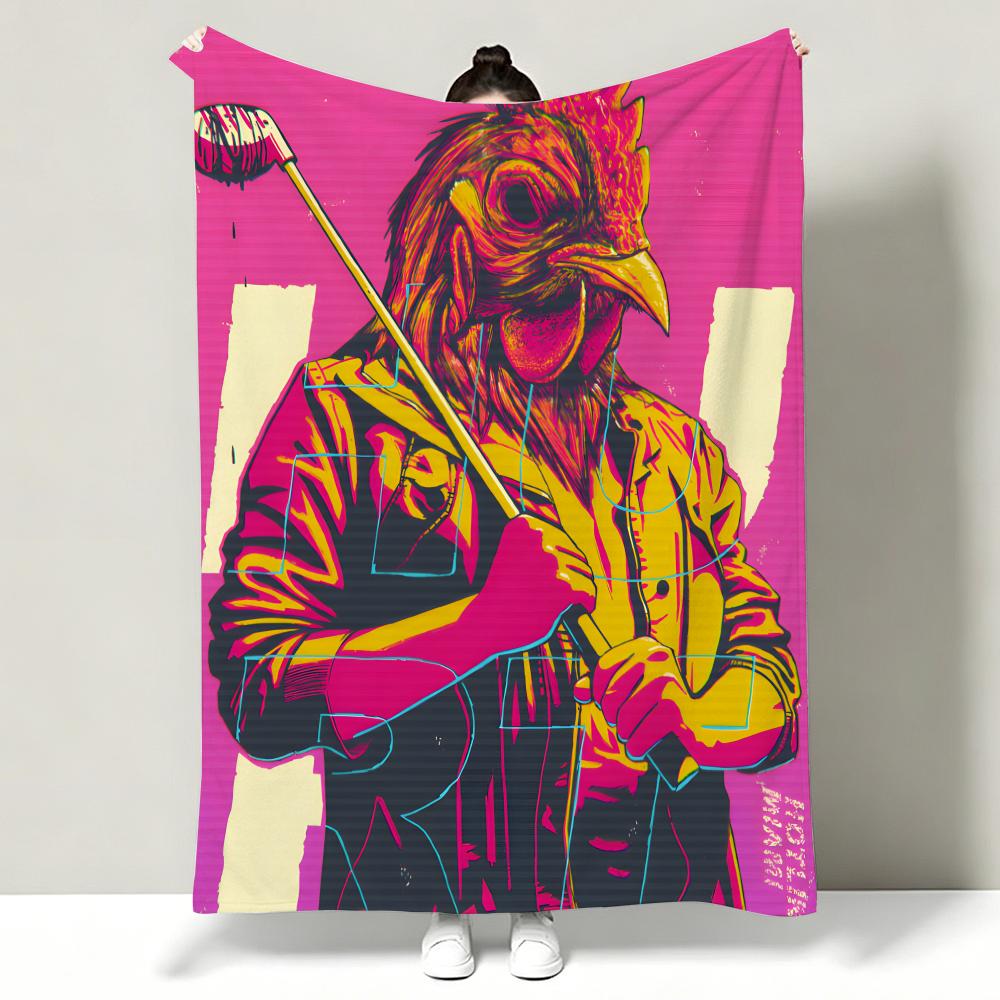 Game HHotline MMiami Throw Soft Warm Flannel Throw Blanket Multiuse for Sofa Bed Office Nap