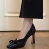 New Women's Retro Round Toe Elegant High Heels Ladies Cross Straps Shallow Party Dress Shoes Women Pumps Zapatos De Mujer