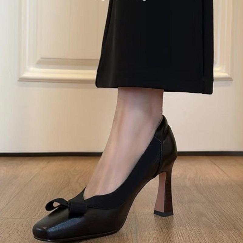 New Women's Retro Round Toe Elegant High Heels Ladies Cross Straps Shallow Party Dress Shoes Women Pumps Zapatos De Mujer