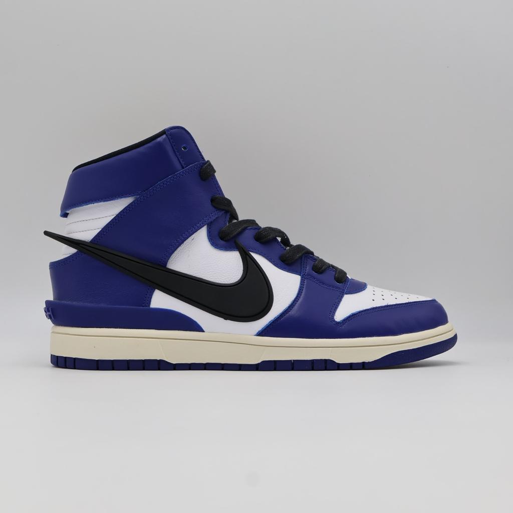 CU7544-400 Nike Dunk High AMBUSH Deep Royal Blue Pale Ivory White (Men's)