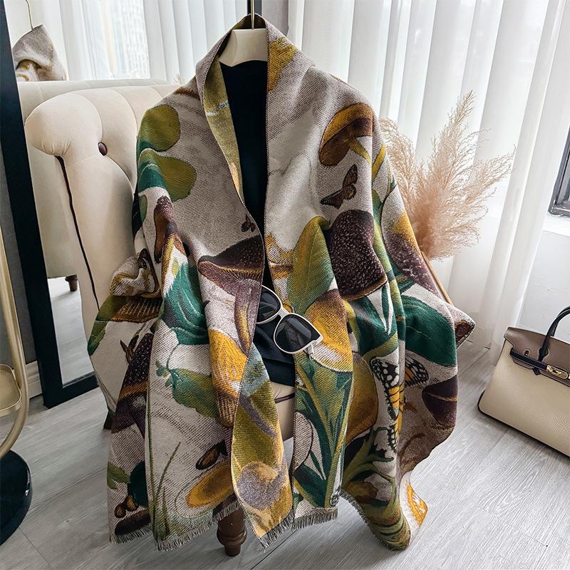 Butterfly Thickened High-End Sense Of Warmth, Scarf, Large Shawl, And Female Autumn And Winter