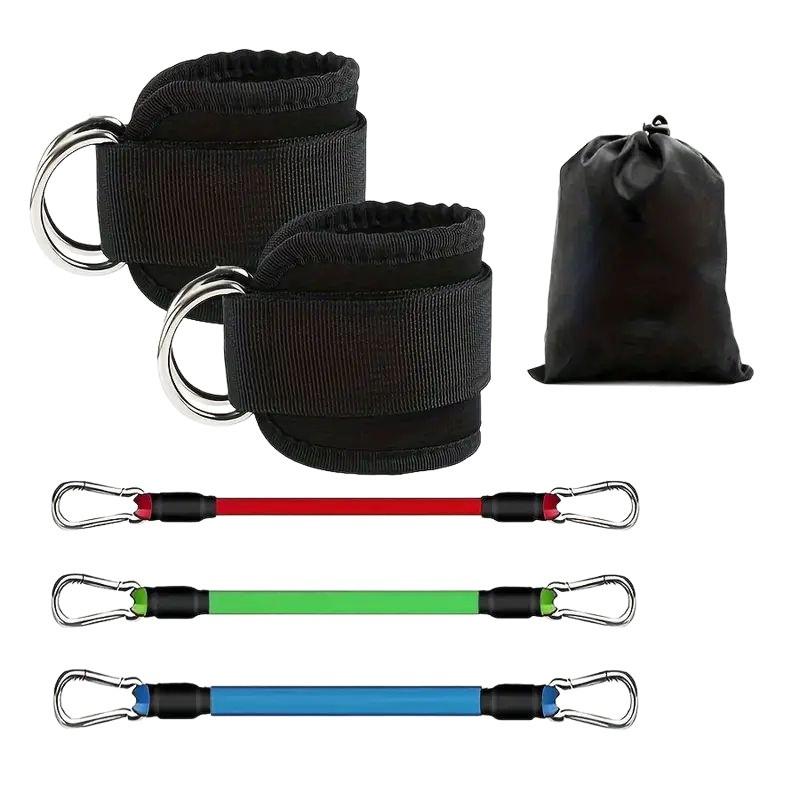 Bandas de Resistencia Elásticas para Tobillo para Entrenamiento de Piernas y Cadera con Hebilla