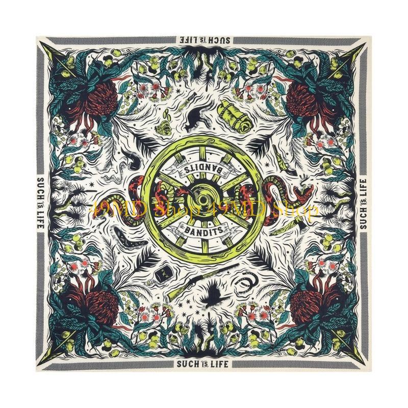 49MD Cotton Bandanas Multiuse Head Wrap Oversized Scarf for Teenagers Boys Girls Doughnuts Print 21inch