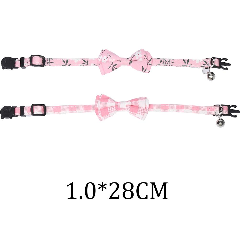 1pc/2pcs Adjustable Cat Collar With Bells Safe Release Buckle Plaid Flower Pattern Pet Neck Accessories (1.0 x 28CM)