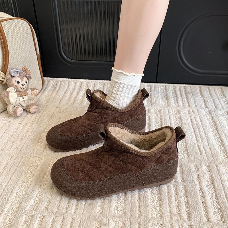 Women's fur integrated thick bottom heightening winter lightweight padded warm snow boots non-slip wear casual sports a stirrup cotton boots