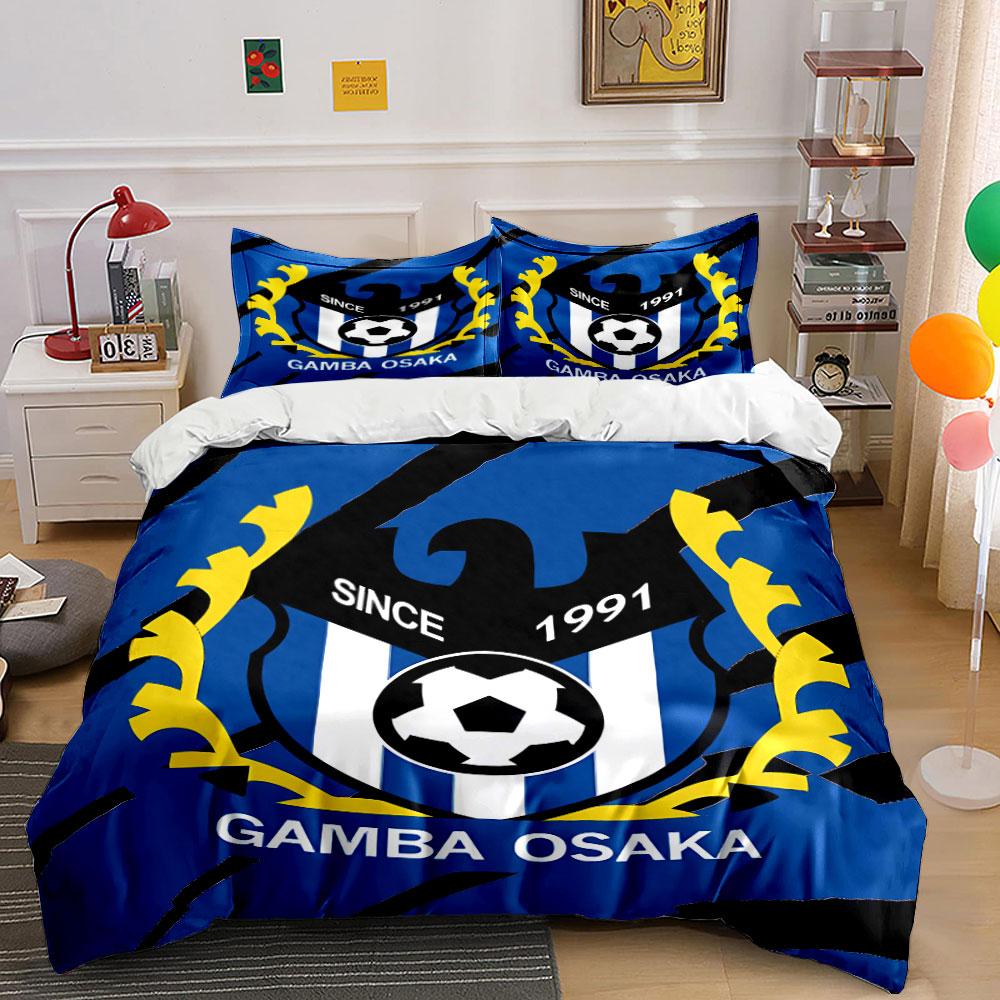 Blue Gamba Osaka Soccer Bedding Bedding Duvet Cover Set Duvet Cover Pillowcases (1 * Duvet Cover 2 * Pillowcases, without duvet insert) 135x200cm