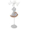 Jewelry Holder Display Necklace Earrings Storage Polyresin Doll Stand with Detachable BracketGrey 3