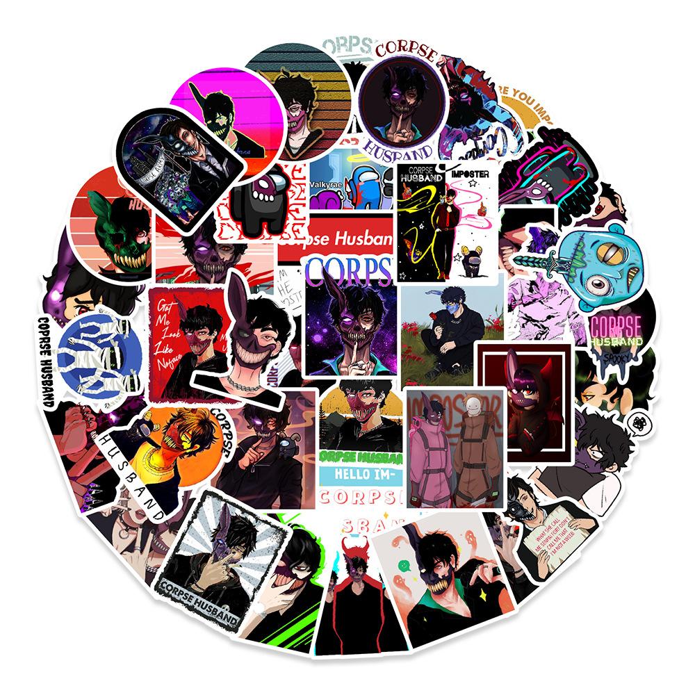 50 Anime Zombie Graffiti Stickers Balance Bike Motorcycle Helmet Notebook Hand Account Decoration Stickers