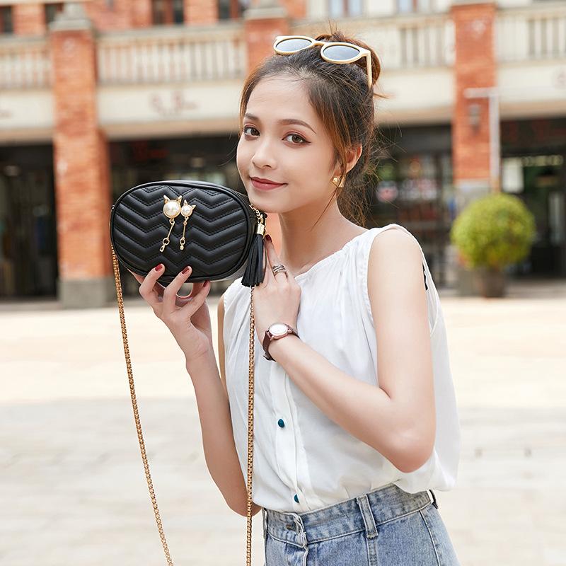Guangzhou Women's Bag Summer New Fashion Diamond Small Round Bag Shoulder Messenger Bag Chain Women's Bag