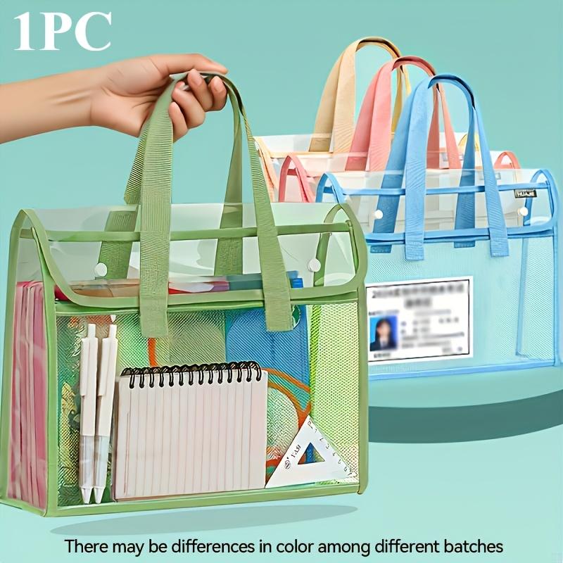 Large Transparent PVC File Folder, Expandable Portable Document Organizer for School & Office