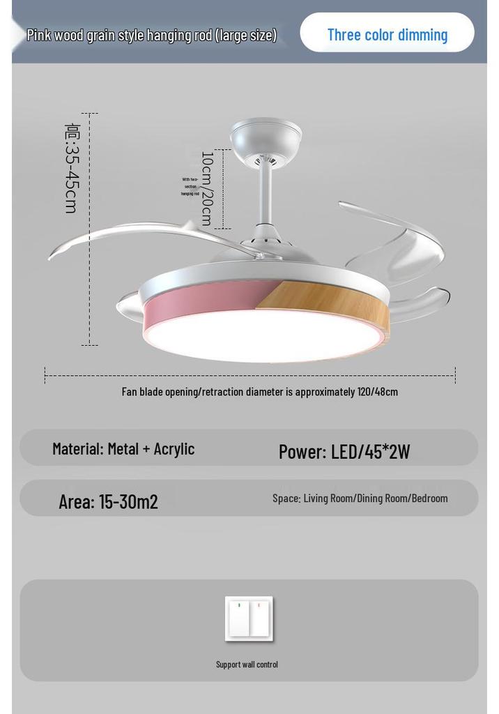 Modern Smart Ceiling Fan Light with Voice Control for Dining and Living Rooms