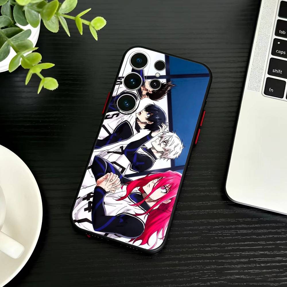 Anime Trent W-Blue L-Lock Phone Case For Samsung S26,S25,S24,S23,S22,S30,S21,Ultra,Plus,FE 5G Black Soft Cover