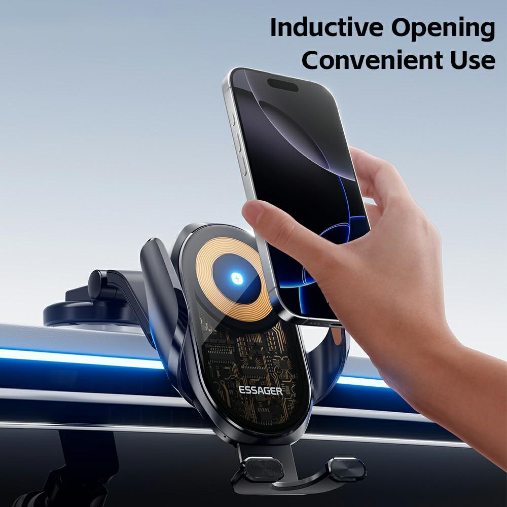 ESSAGER 15W Wireless Charger Car Mount Air Vent Clip Wireless Charger Stand 360° Rotation