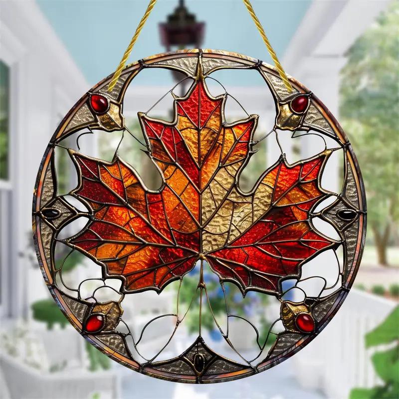 Acrylic Window Decoration Pendant Stained Cat On Desk Panel Decor Indoor Outdoor Garden Decor Or Housewarming Gift