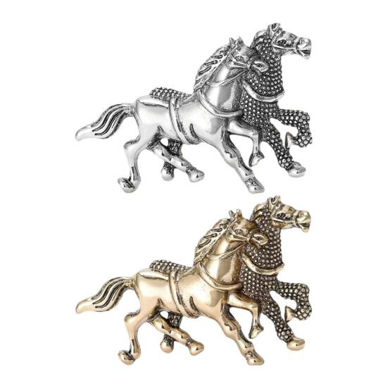 Yousheng Two Horse Brooch Pin Women Men Alloy Enamel Horse Lapel Pin Animal Sweater Dress Suit Clothing Accessories Jewelry Gift
