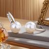 Classic luxury zircon earrings imitating pearl women's ear buckles earrings