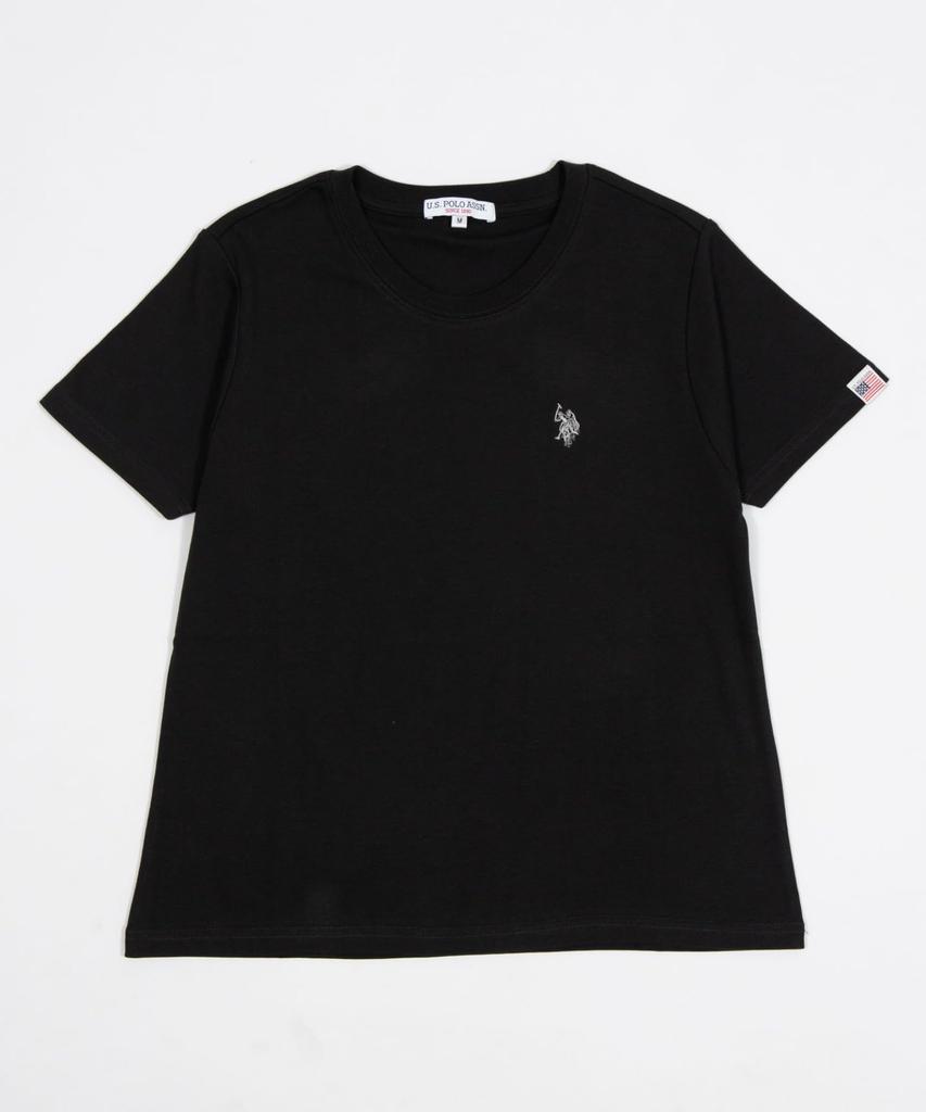 Custom-made U.S. POLO ASSN. T-shirt, Short-sleeved, Compact, Top, Shirt, Short-sleeved Clothing, Summer Wear, Spring Wear, Women's, Size L, Black.
