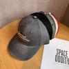 Vintage Letter Embroidered Baseball Cap With Curved Brim For Casual Summer Wear