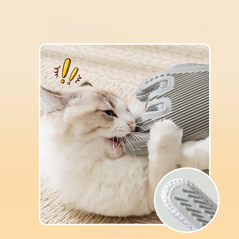 Silicone Fabric Cat Massager Grooming Glove Dog Shedding Hair Brush Pet Bath Cleaning Supplies Comb Double Sided Gloves Pet Application Hair Remover