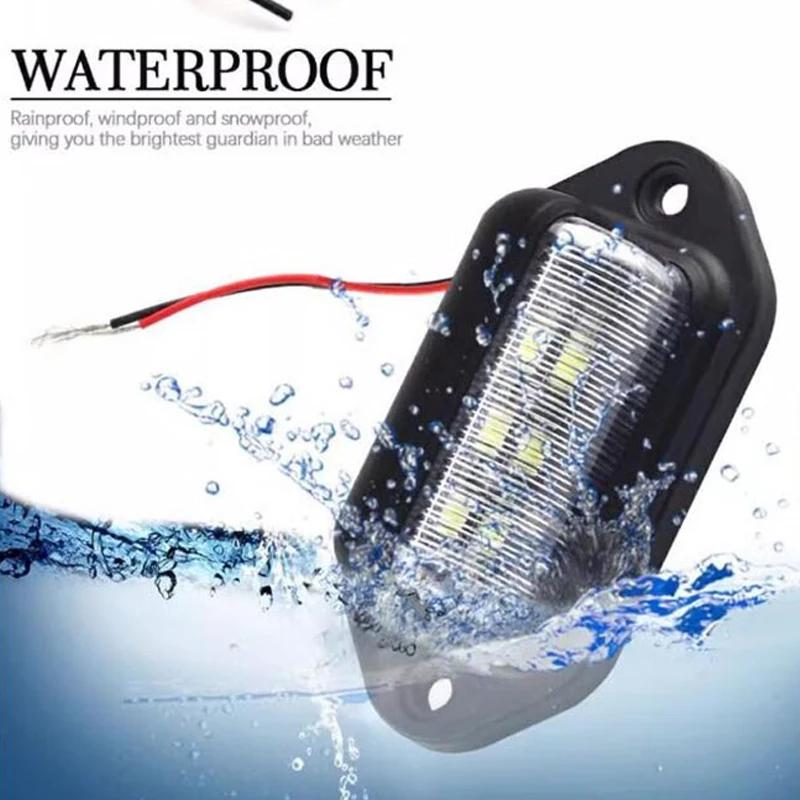 1/2Pcs 6 LED License Plate Lights Universal Car Truck RV Trailer Van License Taillight Waterproof Rear Lamps Tools Accessories