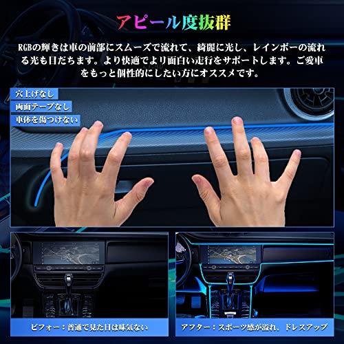 Bandă LED Catland, Bandă Luminoasă LED RGB, pentru Interior Auto, 8 Culori, 16 Moduri, Telecomandă, Ajustare Luminozitate, Recunoaștere Sunet, Mod Memorie