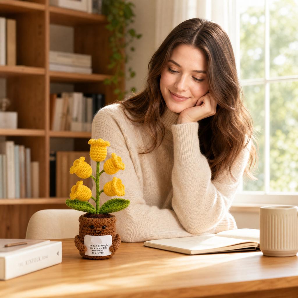 of the Night Light – Potted Plant Decoration with Encouragement Card