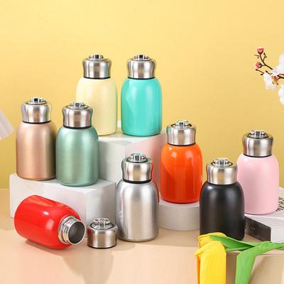 300ML Travel Water Bottle Coffee Mug Stainless Steel Vacuum Flask with Lifting Ring Mini Thermos Cup Portable Car Insulated Cup