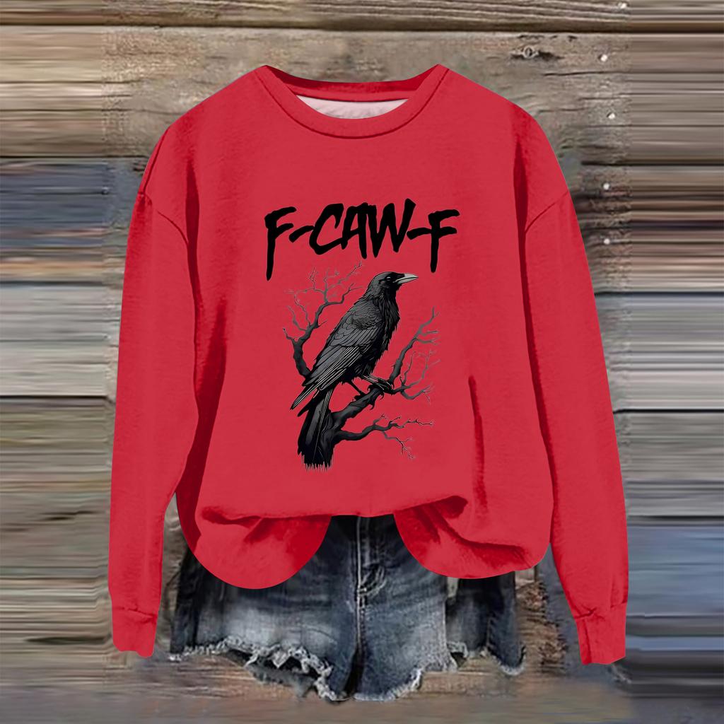 Women's Fashion Casual Long Sleeve Loose Printed Sweatshirt