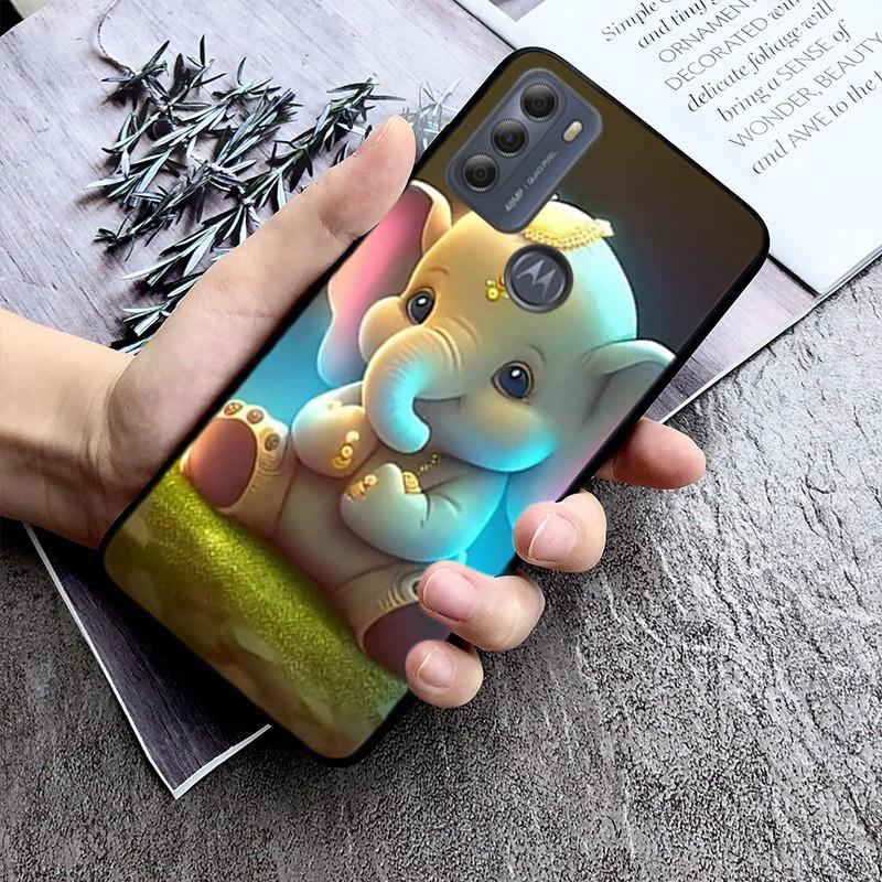 Cute Baby Elephants Phone Case For Moto G84 G23 G24 G31 G32 G41 G51 G52 G53 G54 G71 G82 G42 G62 G200 G Play G Stylus
