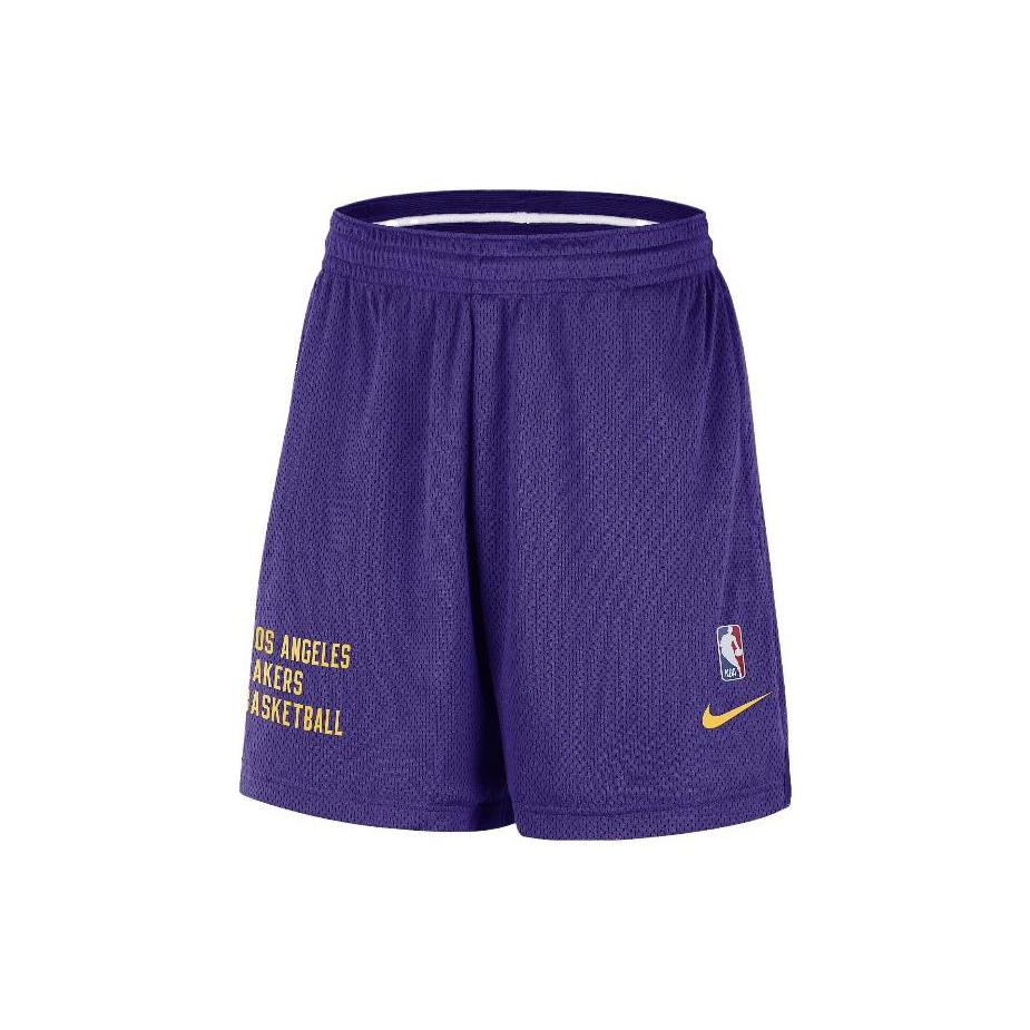 New Nike Los Angeles Lakers Basketball Shorts Men's All Over Purple DX9700-504