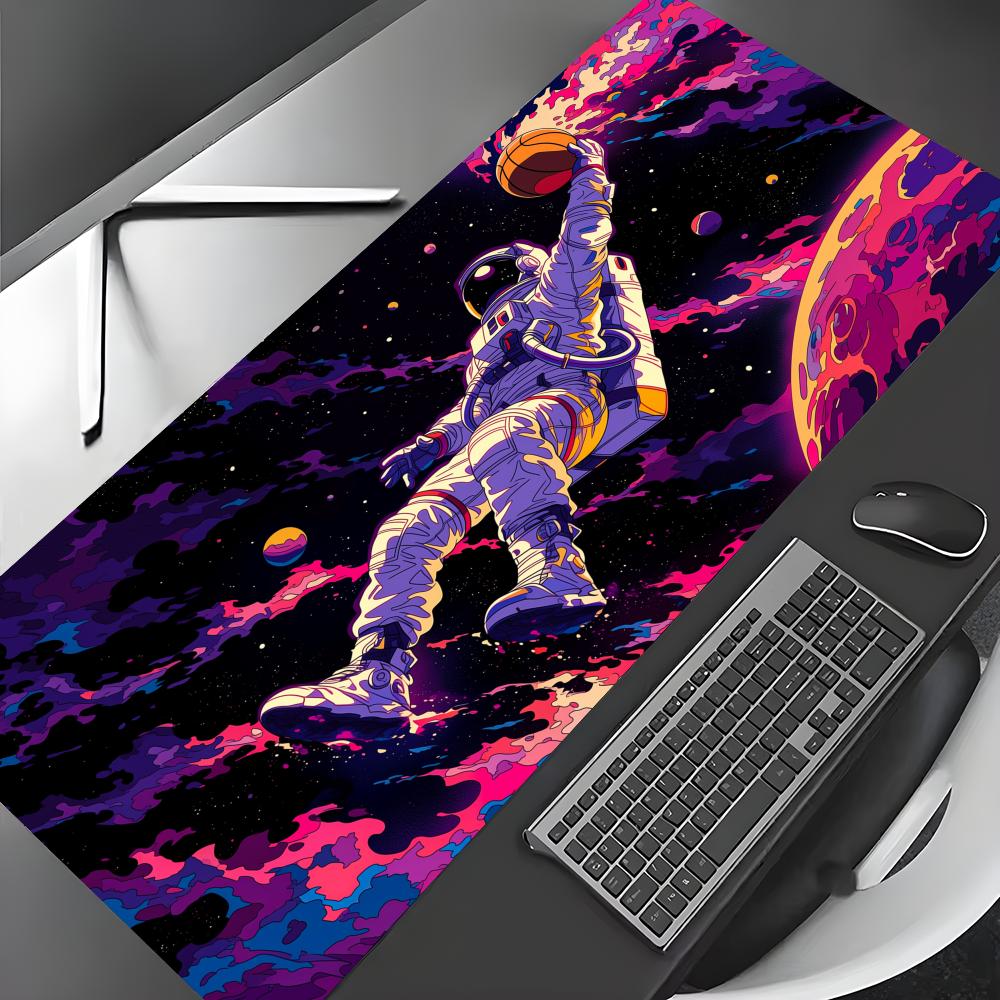 Fantasy Galaxy and Astronaut Mouse Pad Gaming mats NonSlip Desk Mat mouse carpet with Stitched Edge HD printing Office mat