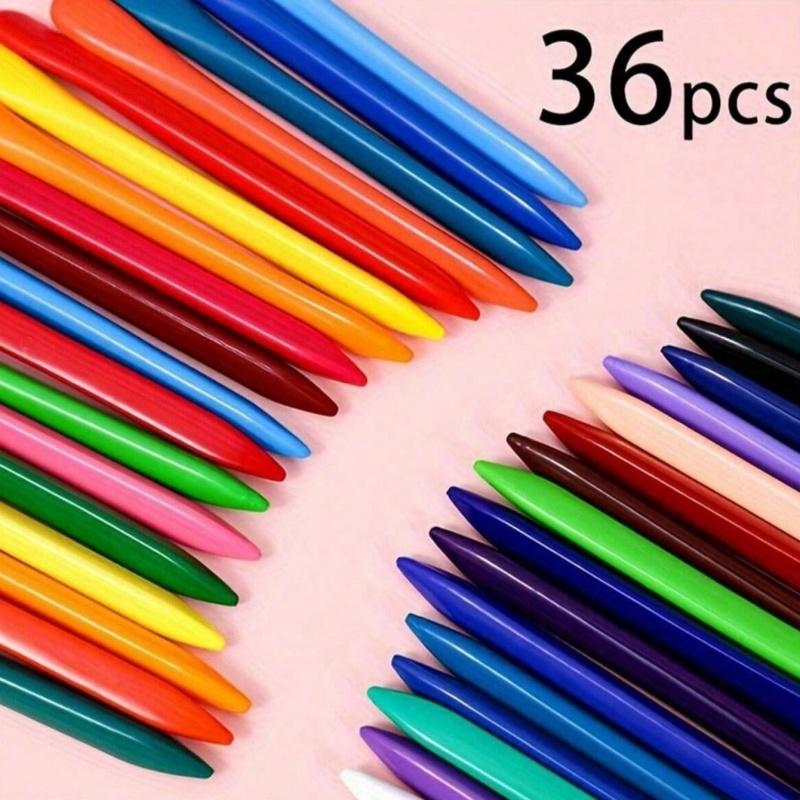 1 Set Med 12 /24/36 Blandade Plastkritor, Lättatt Tvätta Och Raderbara Multifunktionella Kritor, Perfekt För Teckning
