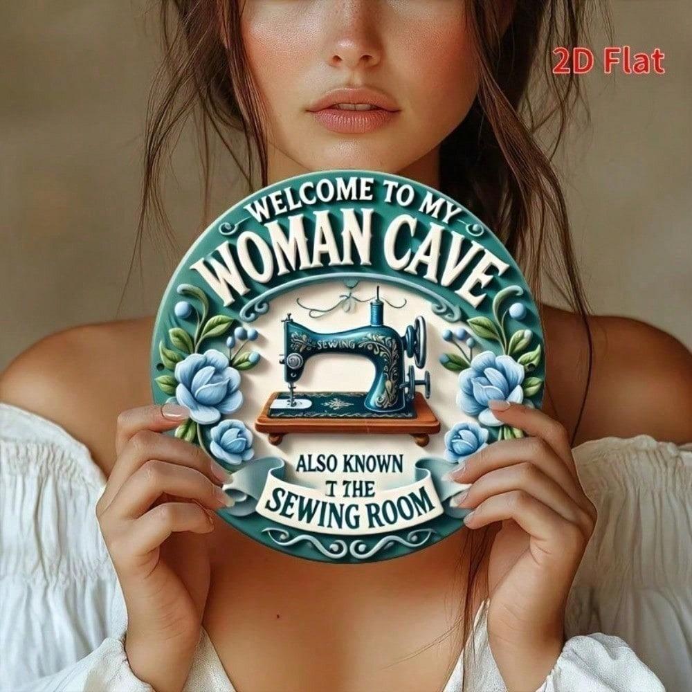 Retro Tin Sign 8x12 Inch My Happy Place Metal Wall Art Vintage Home Decor For Sewing Room Woman Cave Office Bar