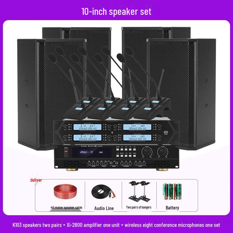QIASHENG Professional Conference Room & Stage Audio System CN plug (adapter included)