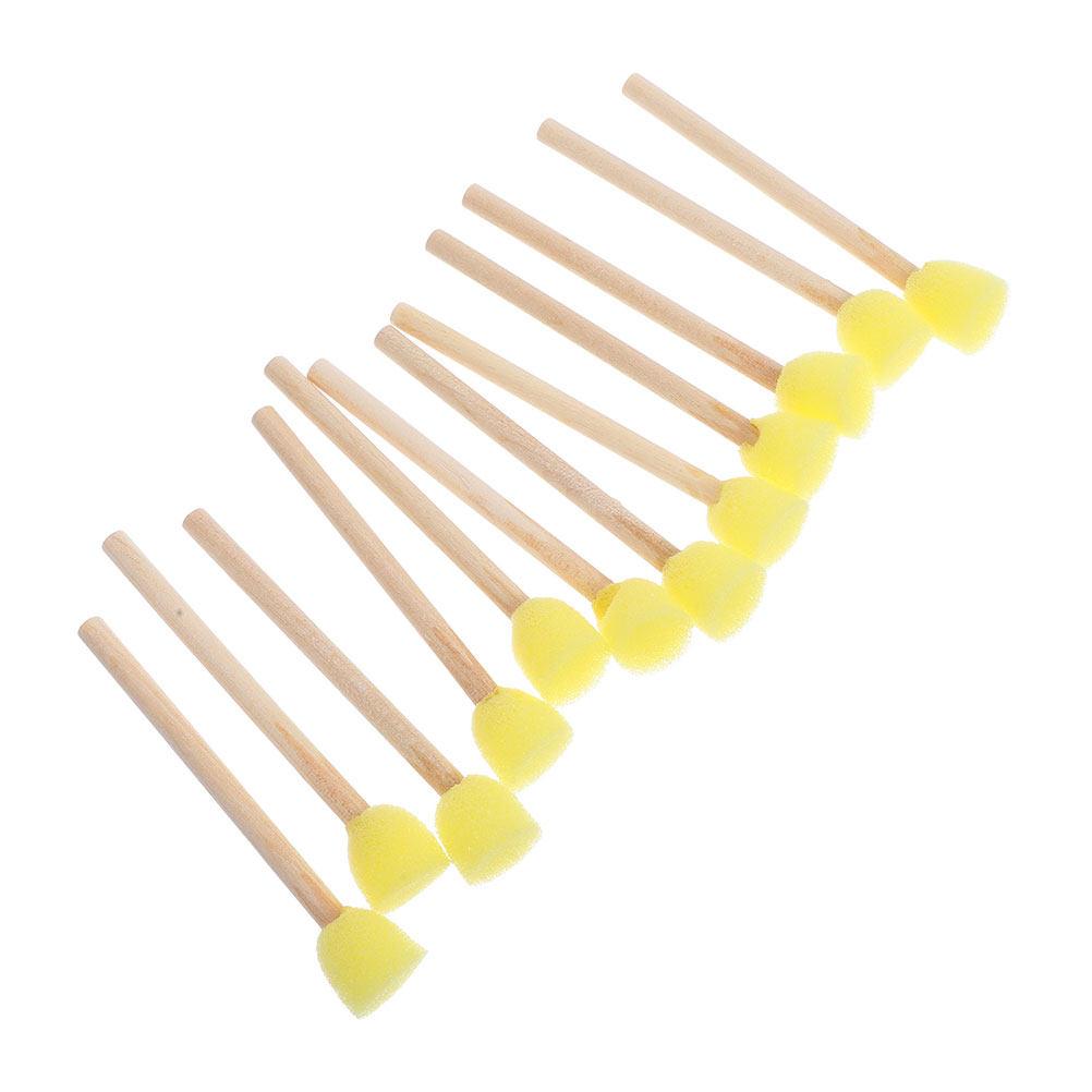 30Pcs Round Sponge Brushes Kids Art Supplies Soft Sponge Tips Wooden Handle Graffiti Painting Tools for Home School Art Class