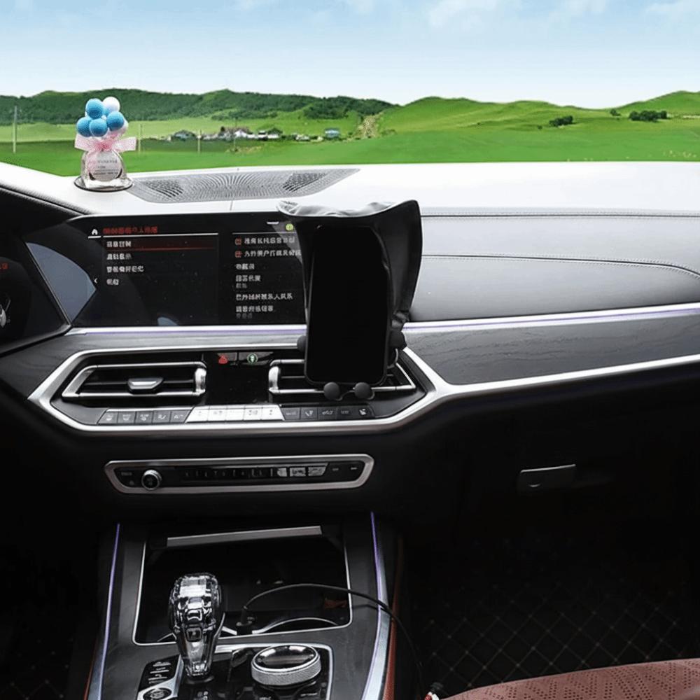 Adjustable Angle Phone Umbrella Silver-Coated Fabric Car Phone Holder  Rain Protection