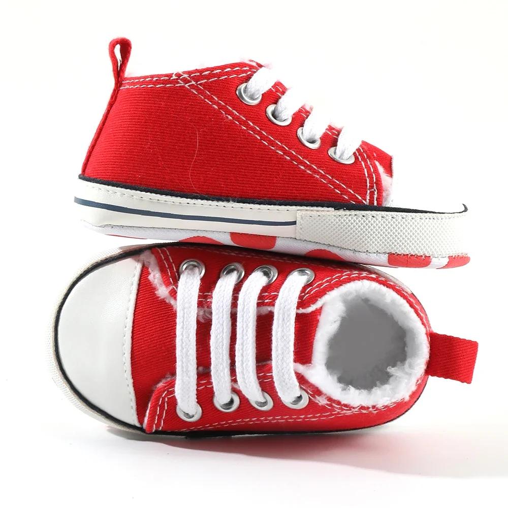 Print Star Sports Baby Canvas Classic Sneakers Newborn Baby Boys Girls First Walkers Shoes Infant Toddler Anti-slip Baby Shoes