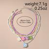 5Pcs Colorful Bead Choker Resin Plumeria Necklace Fashion Flower Beaded Necklace  Daily Wear