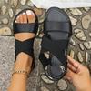 New cross elastic band flat sandals women's style large size solid color fish mouth shoes