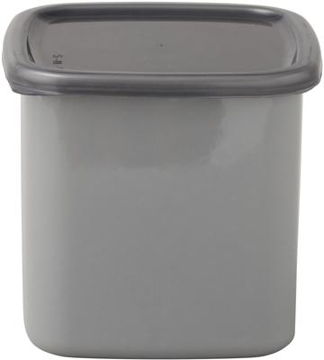 Nodahoro Enamel Storage Container, Heat-Resistant, Square, Large, with Seal Lid, See-Through, +Gray, Gray Series, Made In Japan, GS-L
