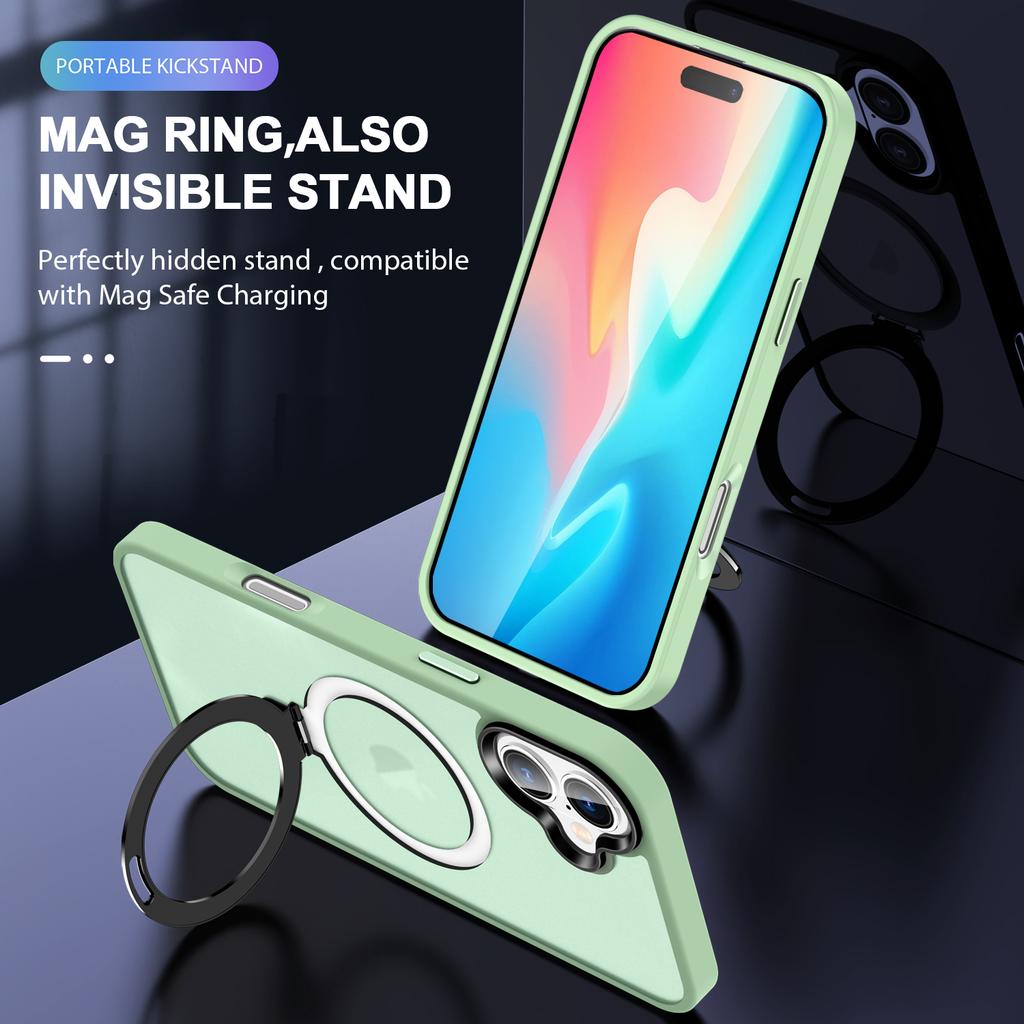 For iPhone 16 Case Compatible with MagSafe Kickstand Back Phone Cover