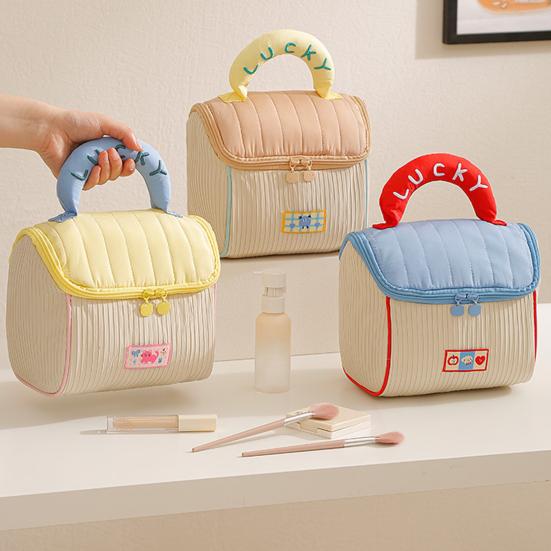 Bag Large Capacity Handheld Wash Bag Zipper Closure Multi-functional Beauty